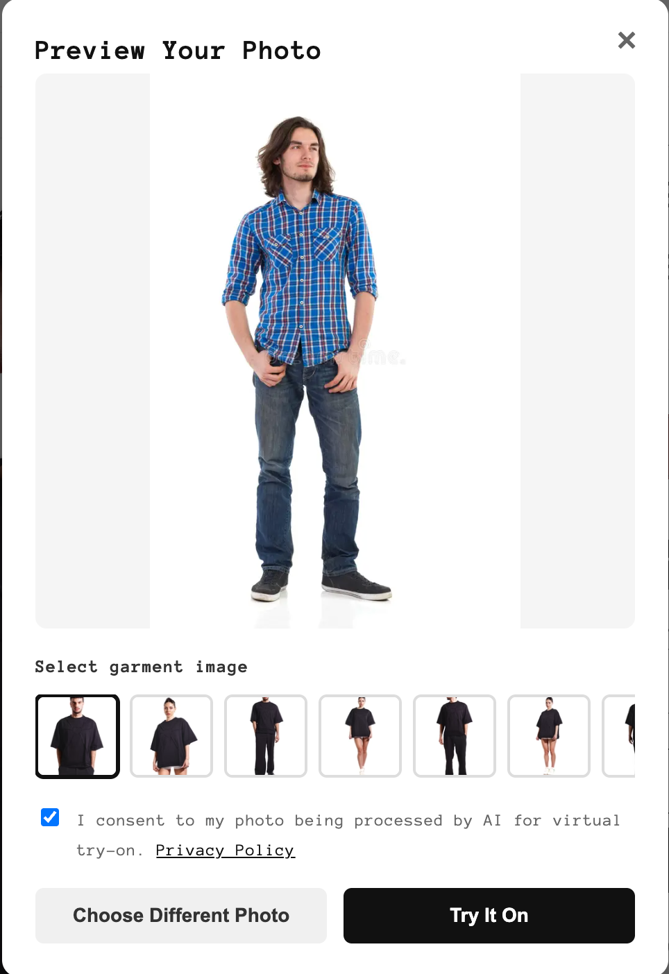Shopper's original uploaded photo